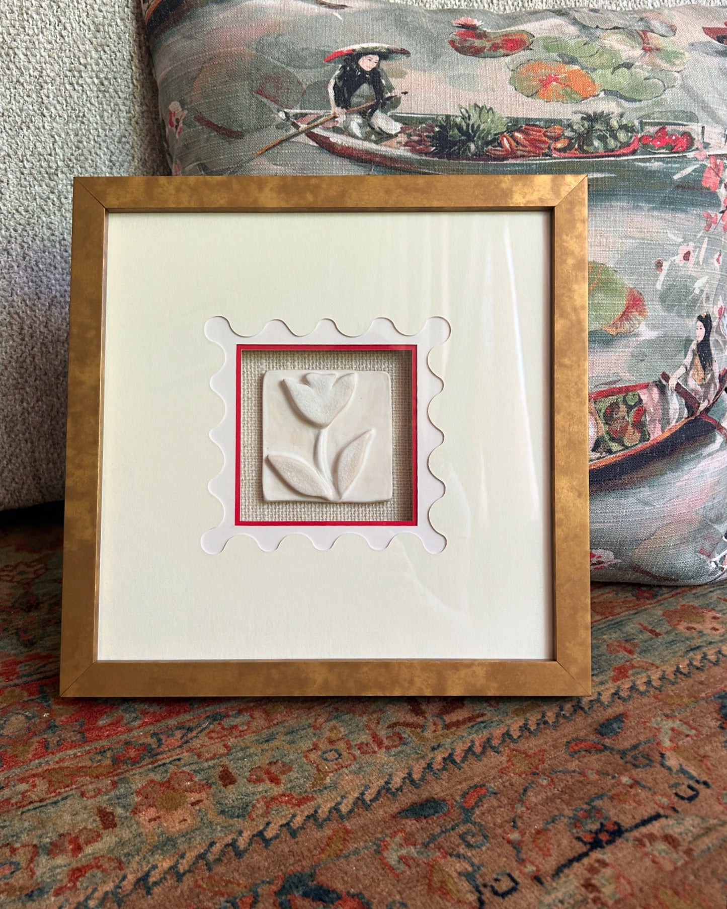 PREORDER Framed Handmade Ceramic Tile (TULIP 1)