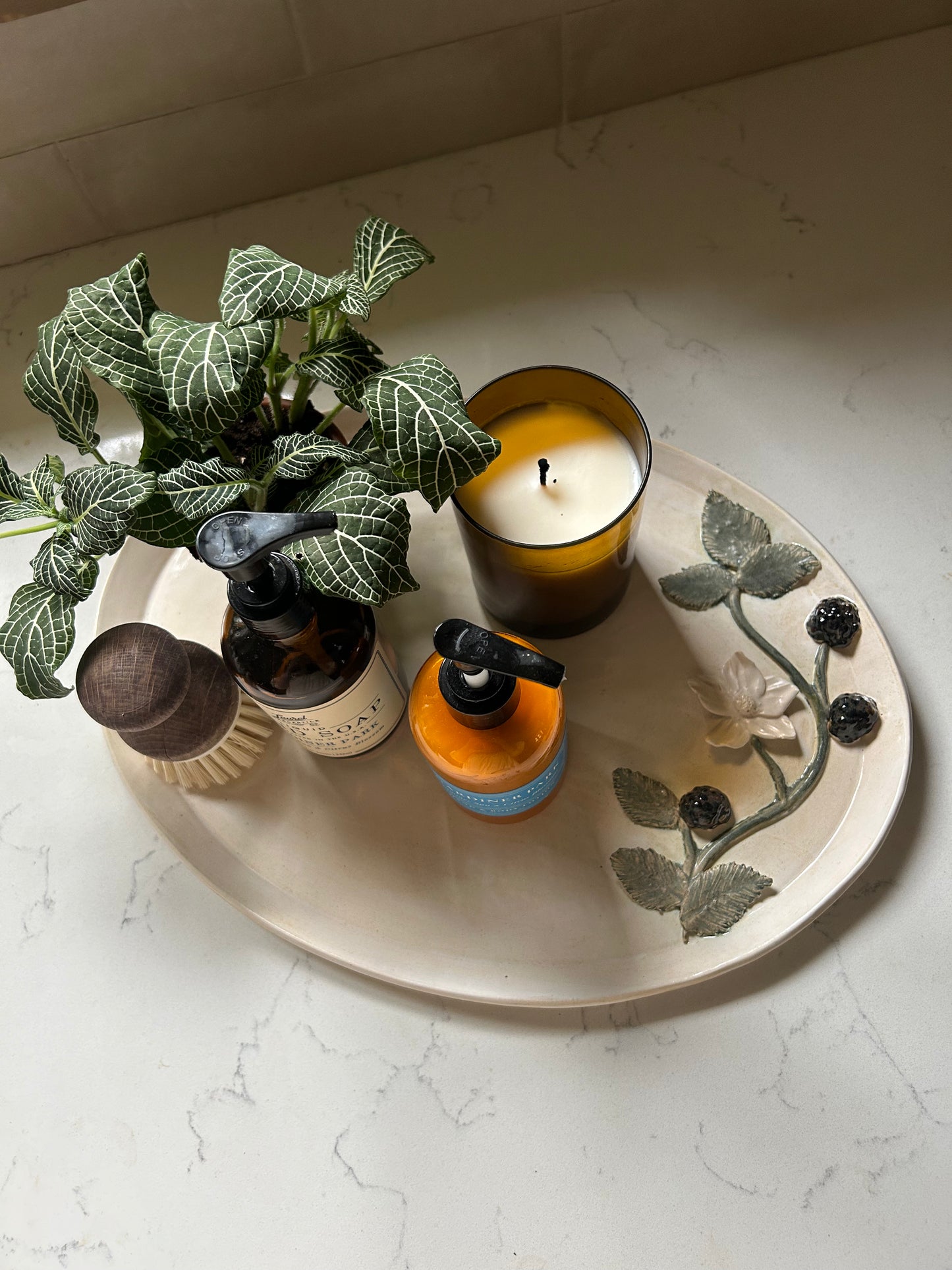 Dewberry Platter (Bone Glaze)