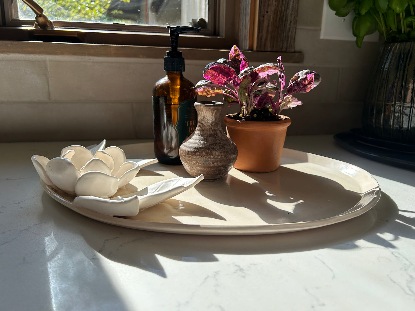 Large oval magnolia swag platter (n. 11)