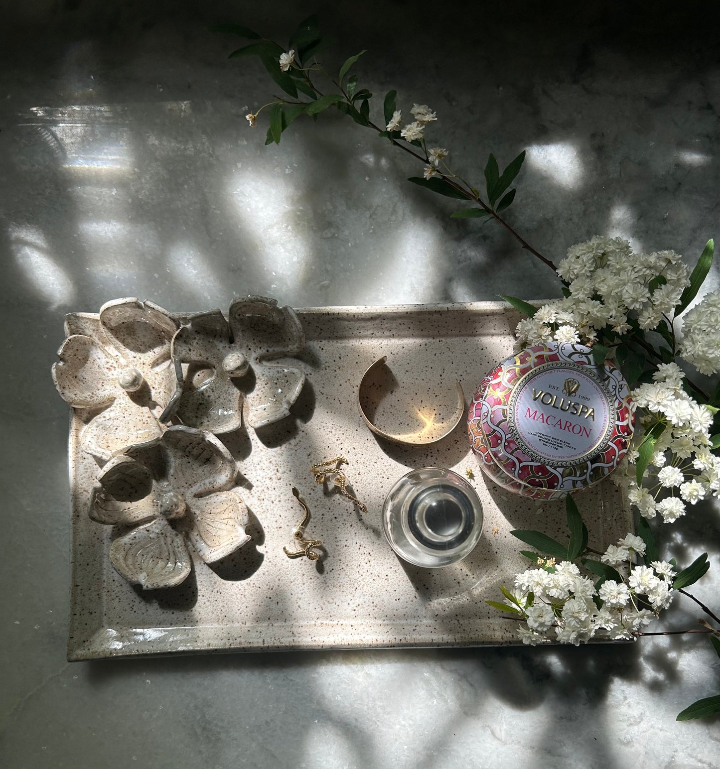 Triple dogwood vanity tray (n. 22)