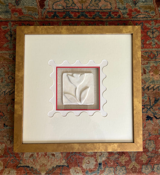 PREORDER Framed Handmade Ceramic Tile (TULIP 1)