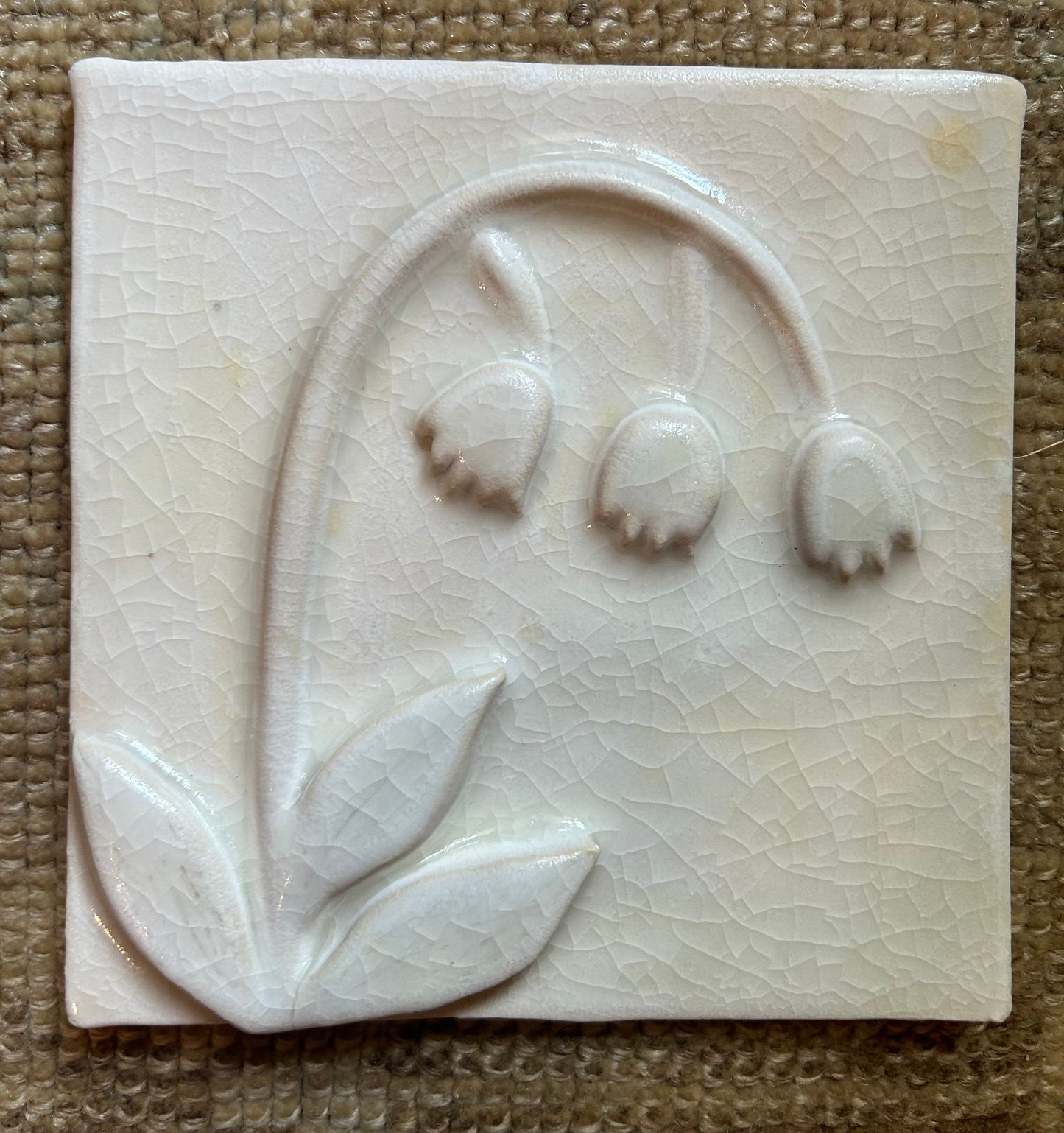 PREORDER Framed Handmade Ceramic Tile (LILY OF THE VALLEY)