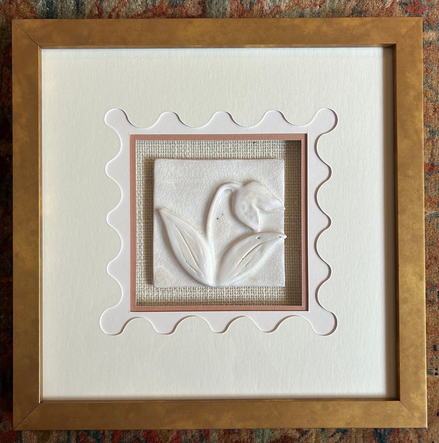 PREORDER Framed Handmade Ceramic Tile (TULIP 3)